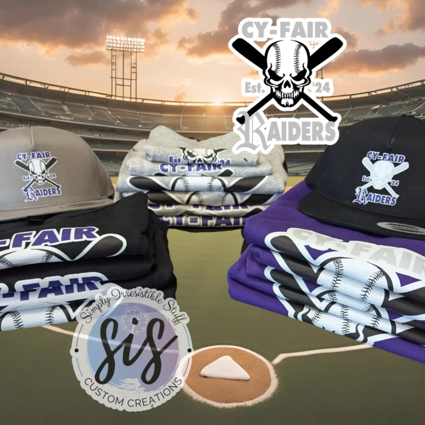 Coordinated shirts and hats produced for a local organization