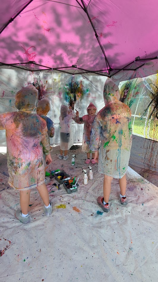 Finished splatter paint artwork