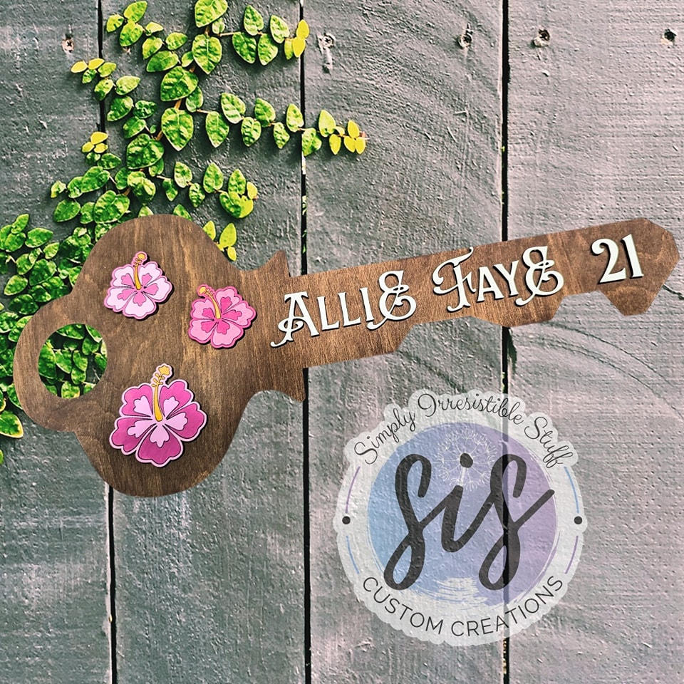 A personalized handmade wooden guitar sign by SIS Custom Creations